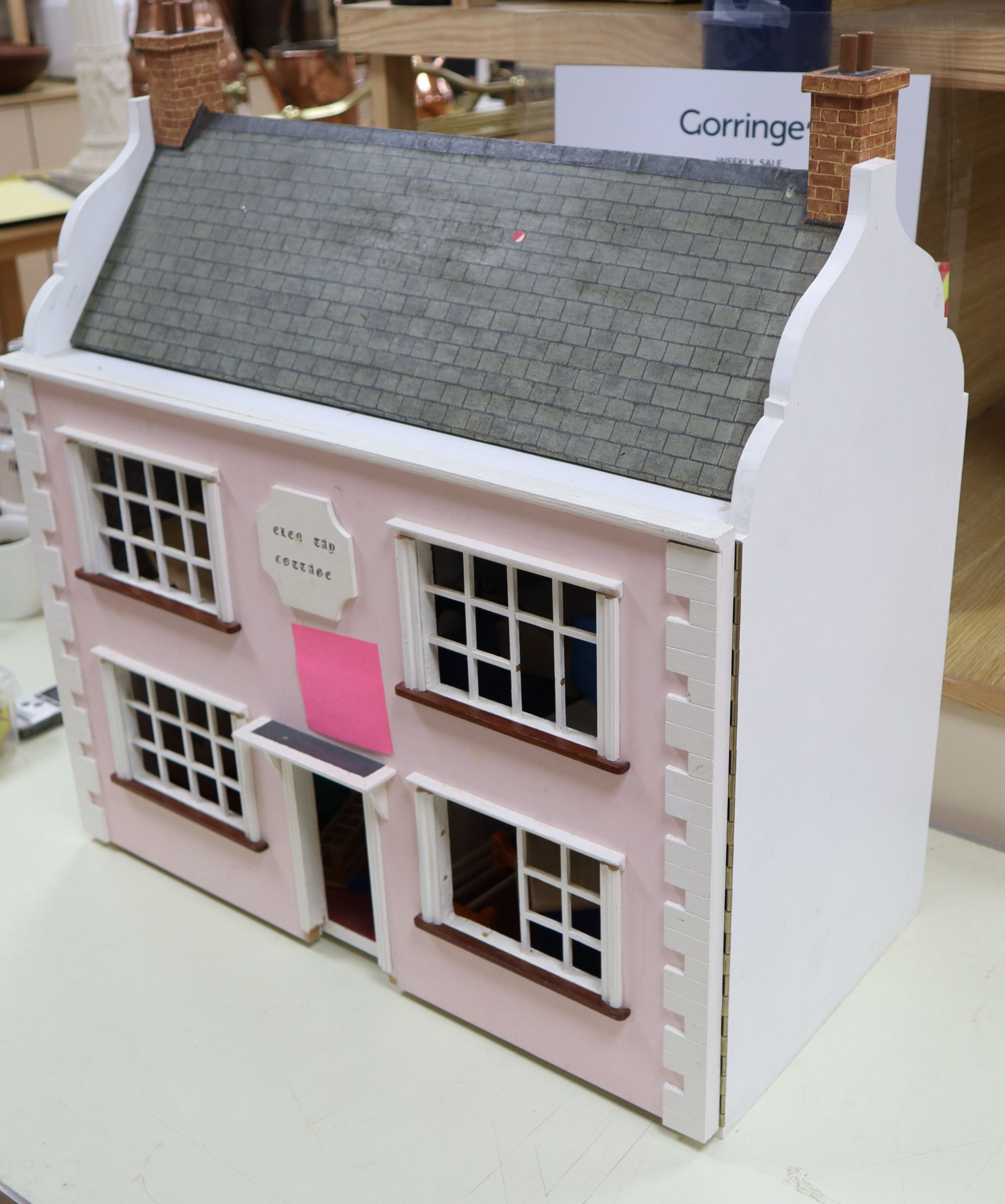 A modern dolls house Glen Tay Cottage, with interior furnishings, height 63cm